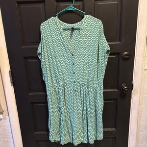Green Floral Dress Plus Size